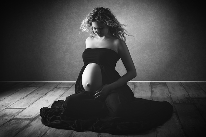 Fotografie mit Schwangerschaftskleid: die Seerose. 